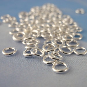 100 Soldered Closed Silver Plated Jump Rings Best Commercially Made 20 gauge 4mm, 6mm, 8mm, 10mm, 18 gauge 6mm, 8mm, 10mm OD image 3