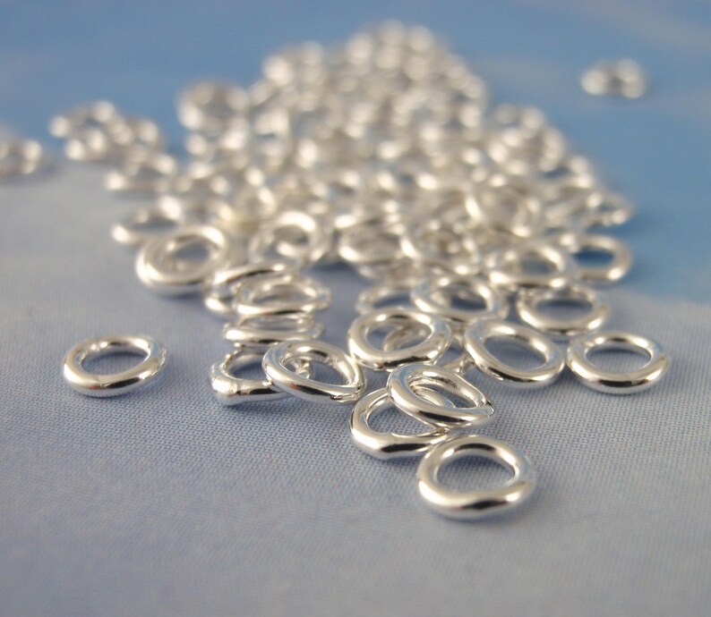 100 Soldered Closed Silver Plated Jump Rings Best Commercially Made 20 gauge 4mm, 6mm, 8mm, 10mm, 18 gauge 6mm, 8mm, 10mm OD image 3