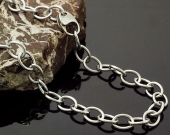Oval Cable Chain 8.6mm Stainless Steel  - Top Shelf 316L - By the Foot or Finished Necklace - Made in the USA