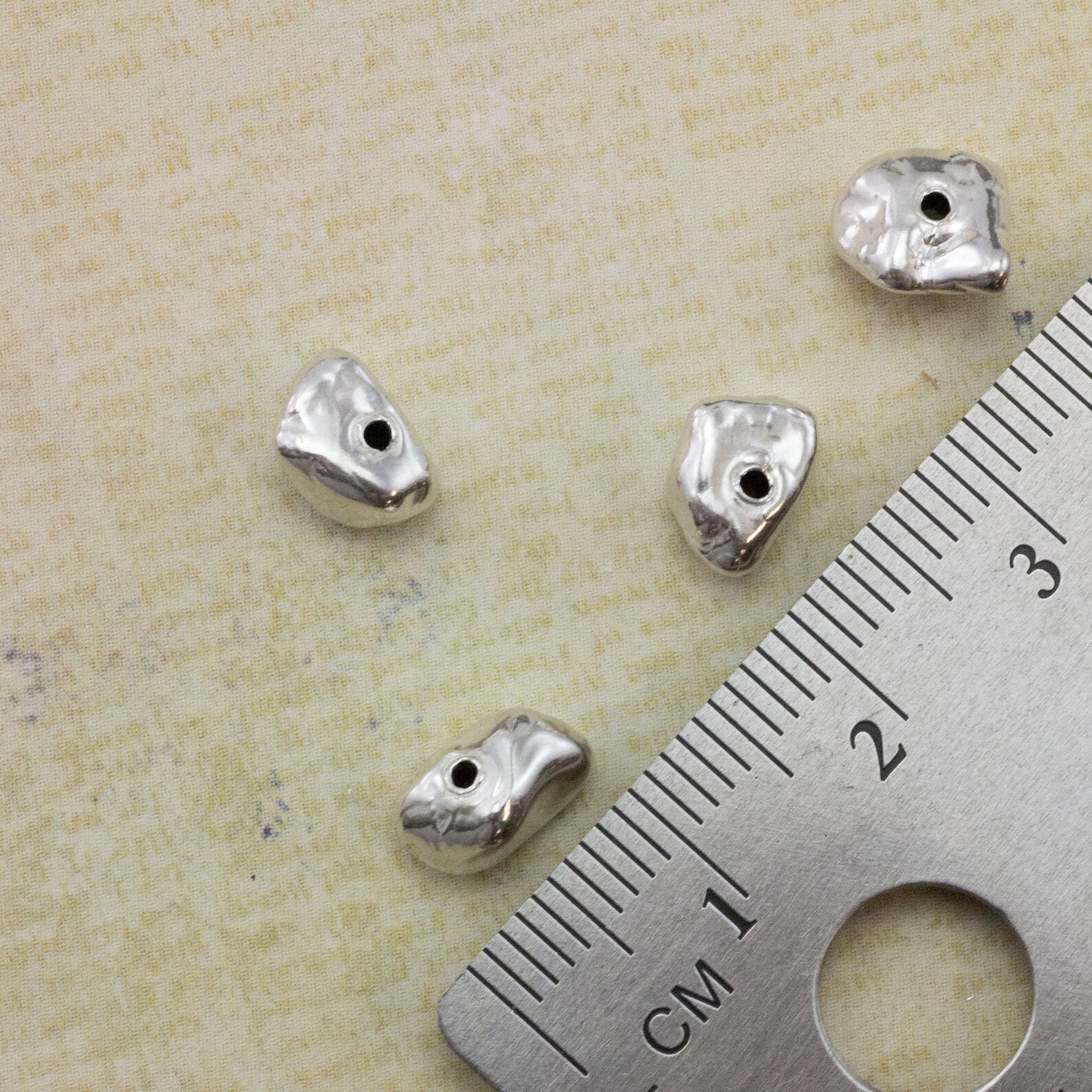 Sterling Silver Nugget Beads 7.5mm X 5mm Etsy