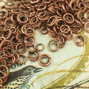 100 Antique Copper Jump Rings in 18, 20, 22 gauge Best Commercially Made 100 % Guarantee image 8