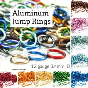 100 Jump Rings 12 gauge Anodized Aluminum 8.4mm ID - 12.3mm OD - 5/16"