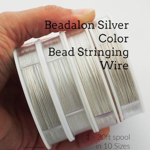 1 Beadalon Bead Stringing Wire - Silver Color 7 Strand, 19 Strand, 49 Strand - 30 feet