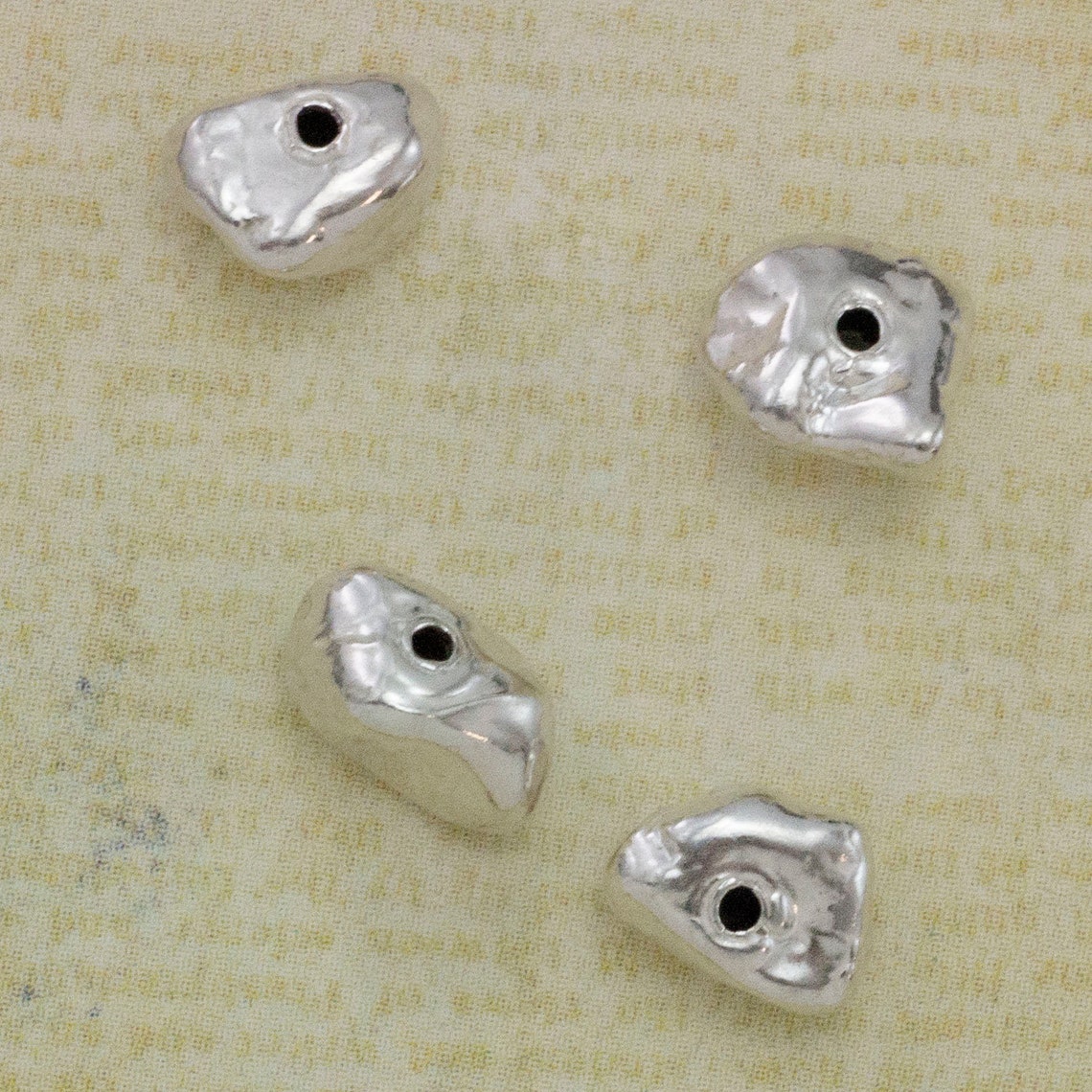 Sterling Silver Nugget Beads 7.5mm X 5mm Etsy