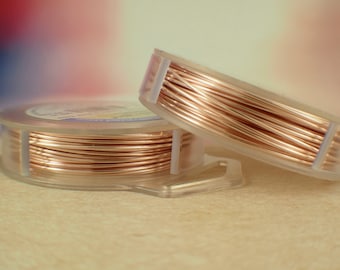 Rose Gold Color Artistic Wire - Permanently Colored - You Pick Gauge 14, 16, 18, 20, 22, 24, 26, 28, 30 – 100% Guarantee