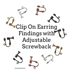 5 Pairs Clip On Earring Findings with Adjustable Screwback - Silver Plate, Gold Plate, Copper, Antique Gold, Gunmetal - These are the Best