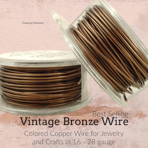 Vintage Bronze Wire Enameled Coated Copper You Pick the Gauge 16, 18, 20, 21, 22, 24, 26, 28