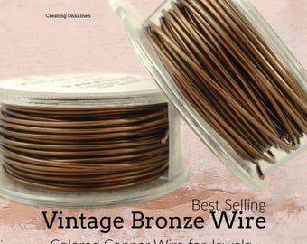 Vintage Bronze Wire Enameled Coated Copper You Pick the Gauge 16, 18, 20, 21, 22, 24, 26, 28