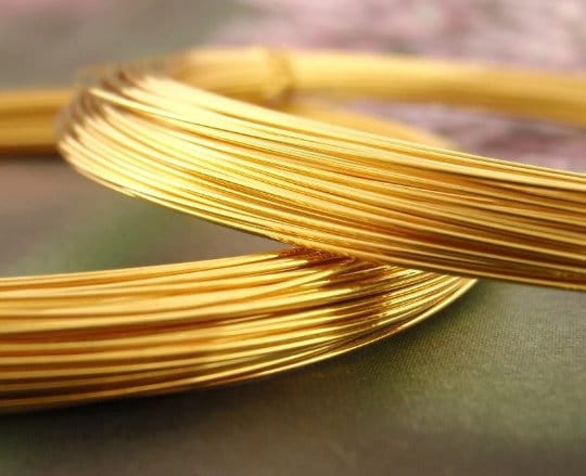 24kt Gold Plated Wire With Copper Core - Half Hard - You Pick
