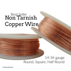 Non Tarnish Copper Wire 100% Guarantee You Pick Gauge 14, 16, 18, 20, 21, 22, 24, 26, 28, 30, 32, 34 image 1