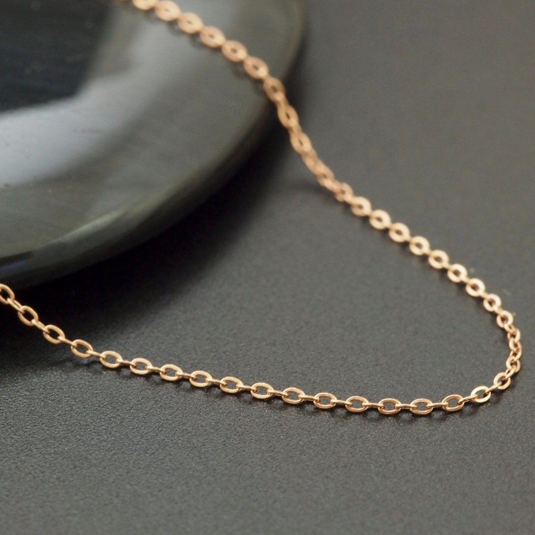 1mm 14kt Rose Gold Filled Flat Cable Chain Fine Flat Cable - Etsy