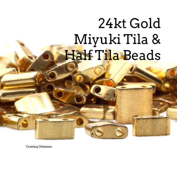 Miyuki 191 Beads Tila and Half Tila 24kt Gold Plated