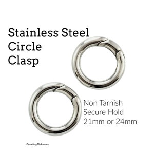 Clasp 1 Stainless Steel Round Circle Triggerless - 20mm or 24mm - 100% Guarantee