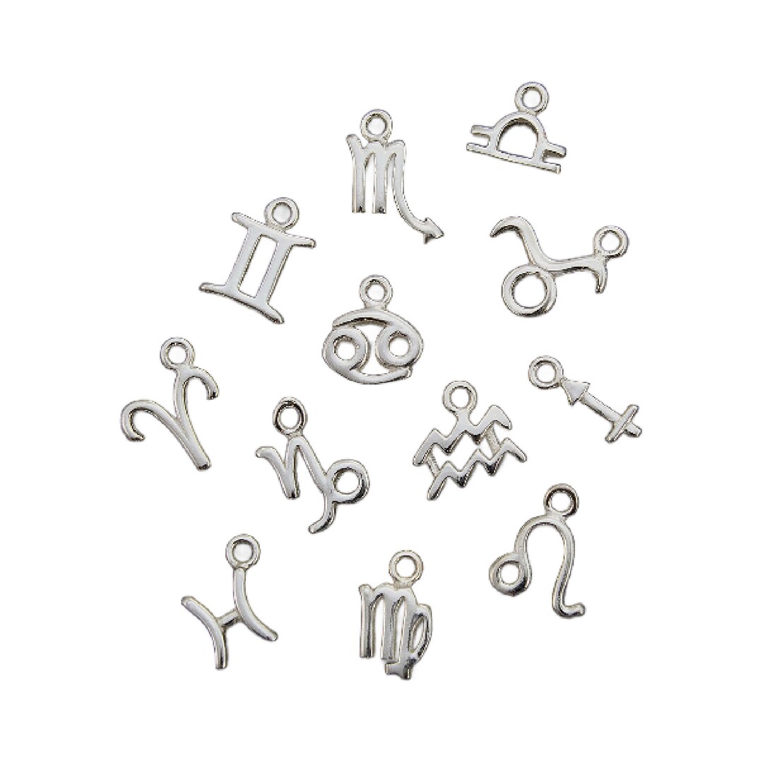 1 Small Sterling Silver Zodiac Charm Aries, Taurus, Gemini, Cancer, Leo