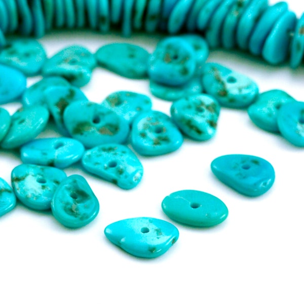 30 - Turquoise Chip Beads  Grade B - 100% Guaranteed Satisfaction