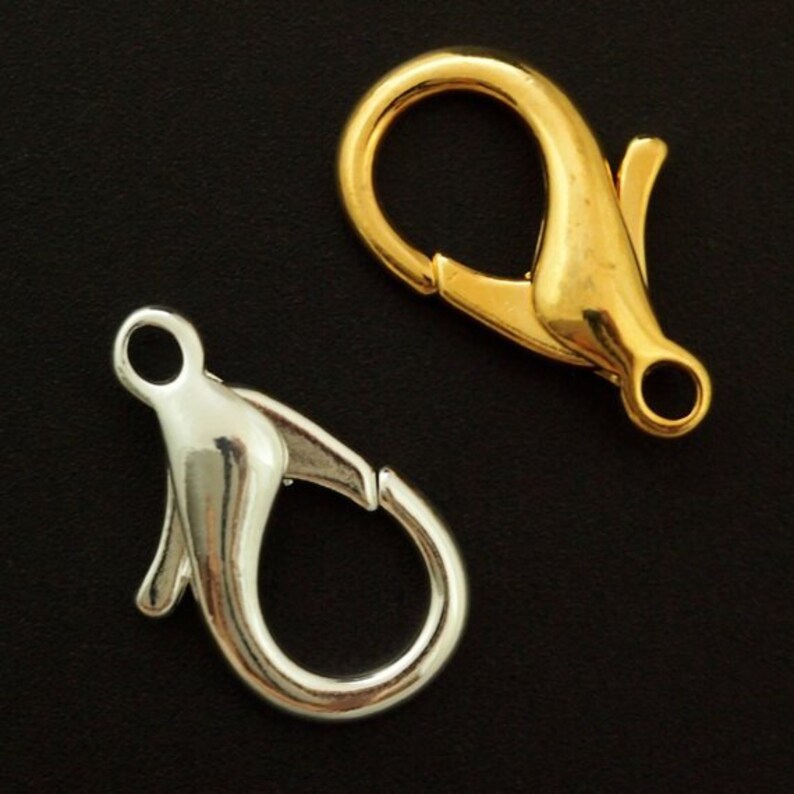 4 Lobster Clasps Teardrop Style in 6 Sizes in Silver Gold Etsy