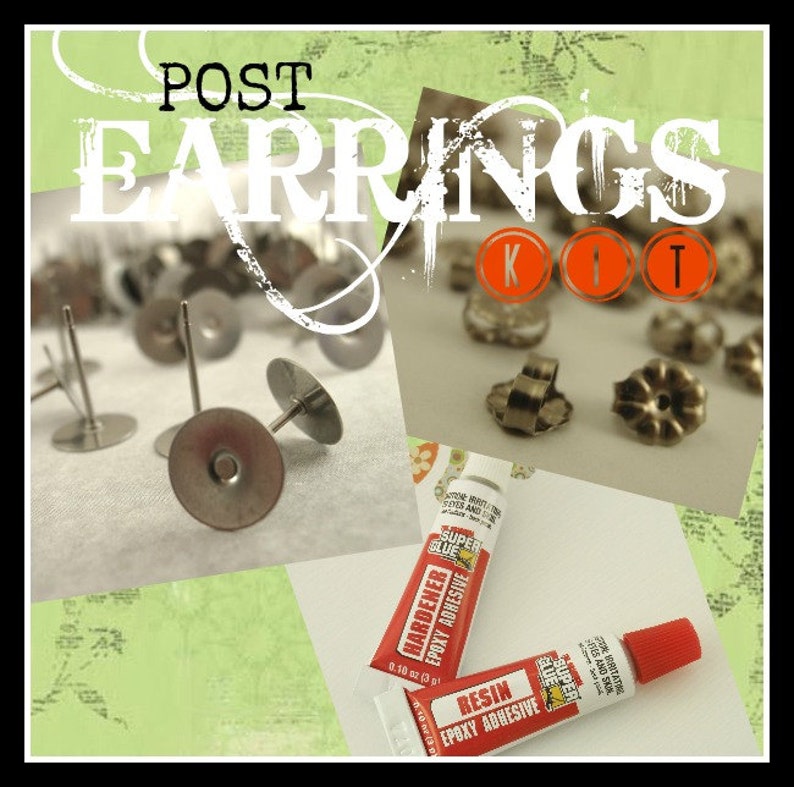 Titanium Post Earrings Kit - Makes 10 Pairs- Your Choice of Pad Titanium Post Earrings Kit - Makes 10 Pairs- Your Choice of Pad