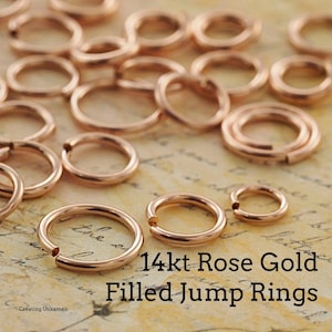 Jump Rings 25 14kt Rose Gold Filled 18, 20, 22 gauge