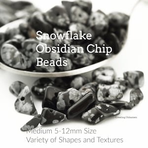 Chip Beads 100 - Snowflake Obsidian - 24 Grams - 100% Guaranteed Satisfaction
