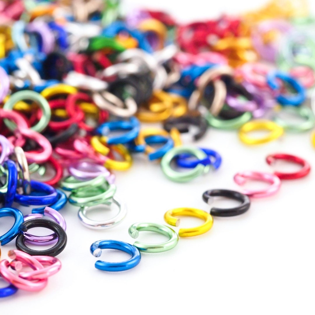 Orange Anodized Aluminum Jump Rings - 150 Pieces 5/16" 16g Saw Cut For Jewelry Making