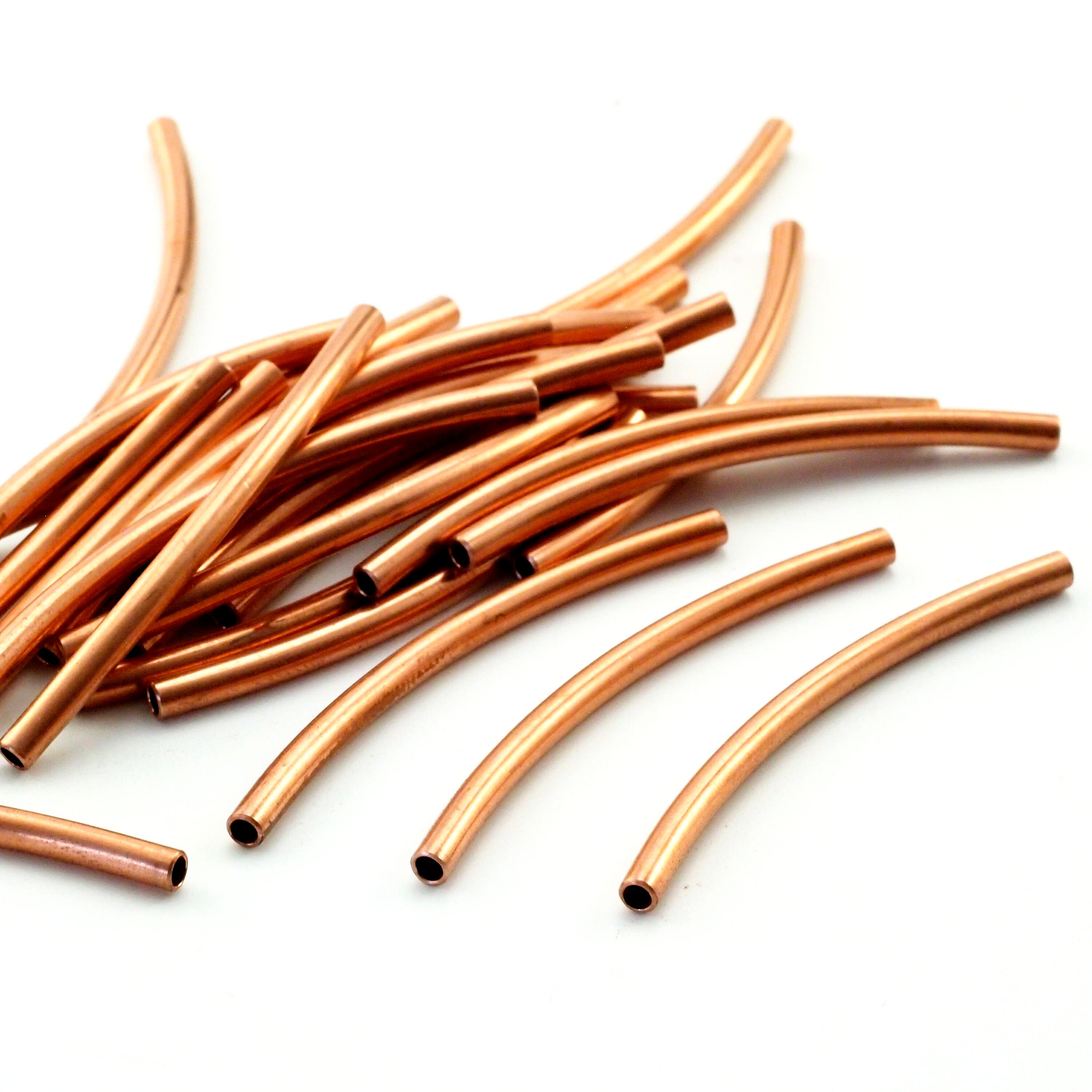 5 Handmade Curved Copper Tube Beads 24 Gauge in Custom Etsy