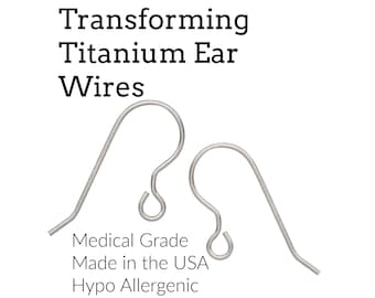10 pairs Titanium Ear Wires, Medical Grade, Transforming Style, 21 gauge - Made in the USA