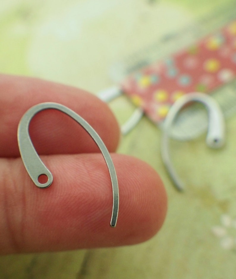 3 Pairs 18 gauge Surgical Steel Ear Wires 24mm X 12mm Etsy