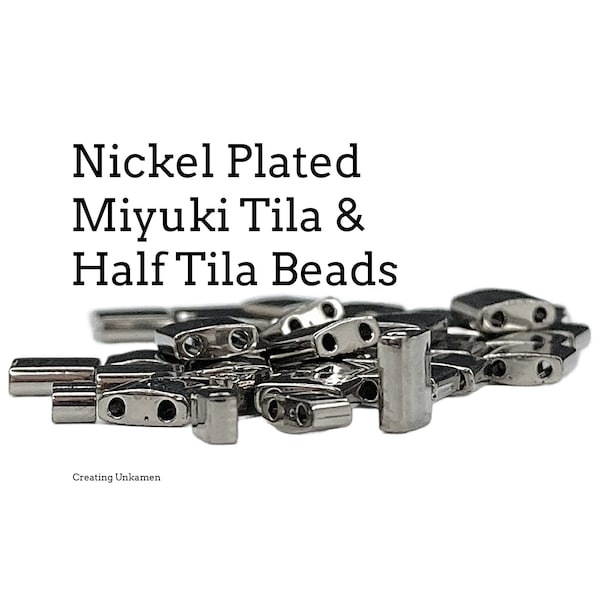 Miyuki Beads 190 Tila and Half Tila Nickel Plate