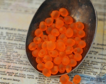 Miyuki Matte Orange Drop Glass Beads