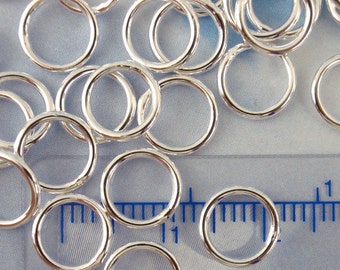 100 Soldered Closed Jump Rings 18 gauge 8mm OD You Pick Gunmetal, Copper, Gold or Silver Plate - Best Commercially Made - 100% Guarantee