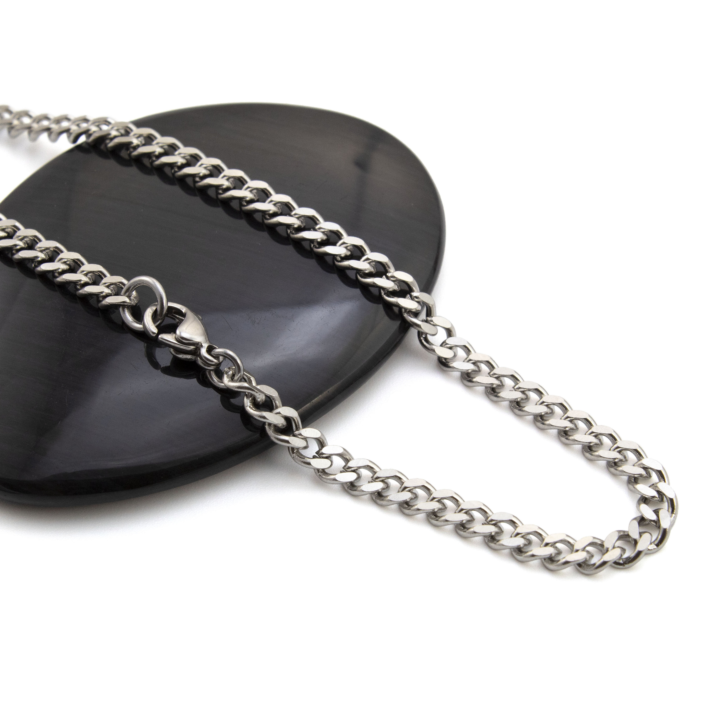 サージカルスチール 3.8 mm ダイヤモンドカットカーブチェーン - 長さ