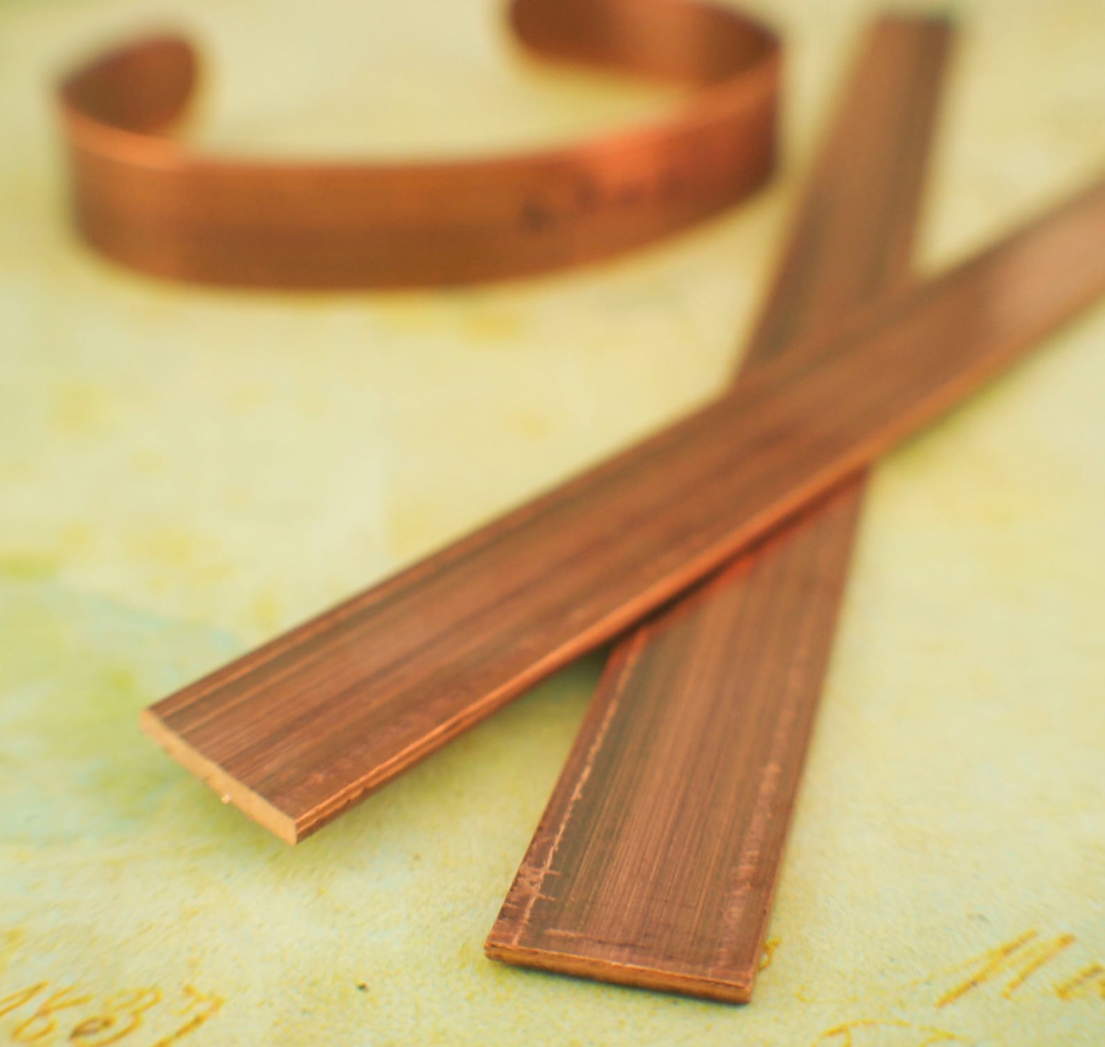 Flat Solid, Raw Copper Strip Bracelet and Ring Stock - 14 Gauge in 1/2 ...
