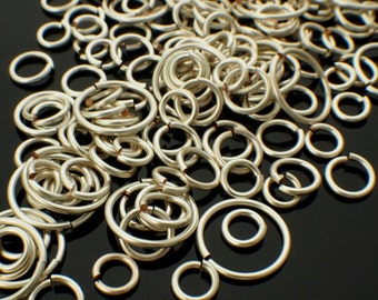 100 Silver Plated Jump Rings Non Tarnish Custom Handmade - You Pick Gauge 10, 12, 14, 16, 18, 20, 22, 24 Diameter