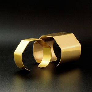 Bent Bangle Cuff Bases in Rich Low Brass Open Hexagon 6 Sizes to Choose From 6.5mm 50mm image 4