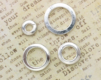 Soldered Closed Square Sterling Silver Jump Rings 6mm, 8mm, 10mm, 14mm, 18mm OD