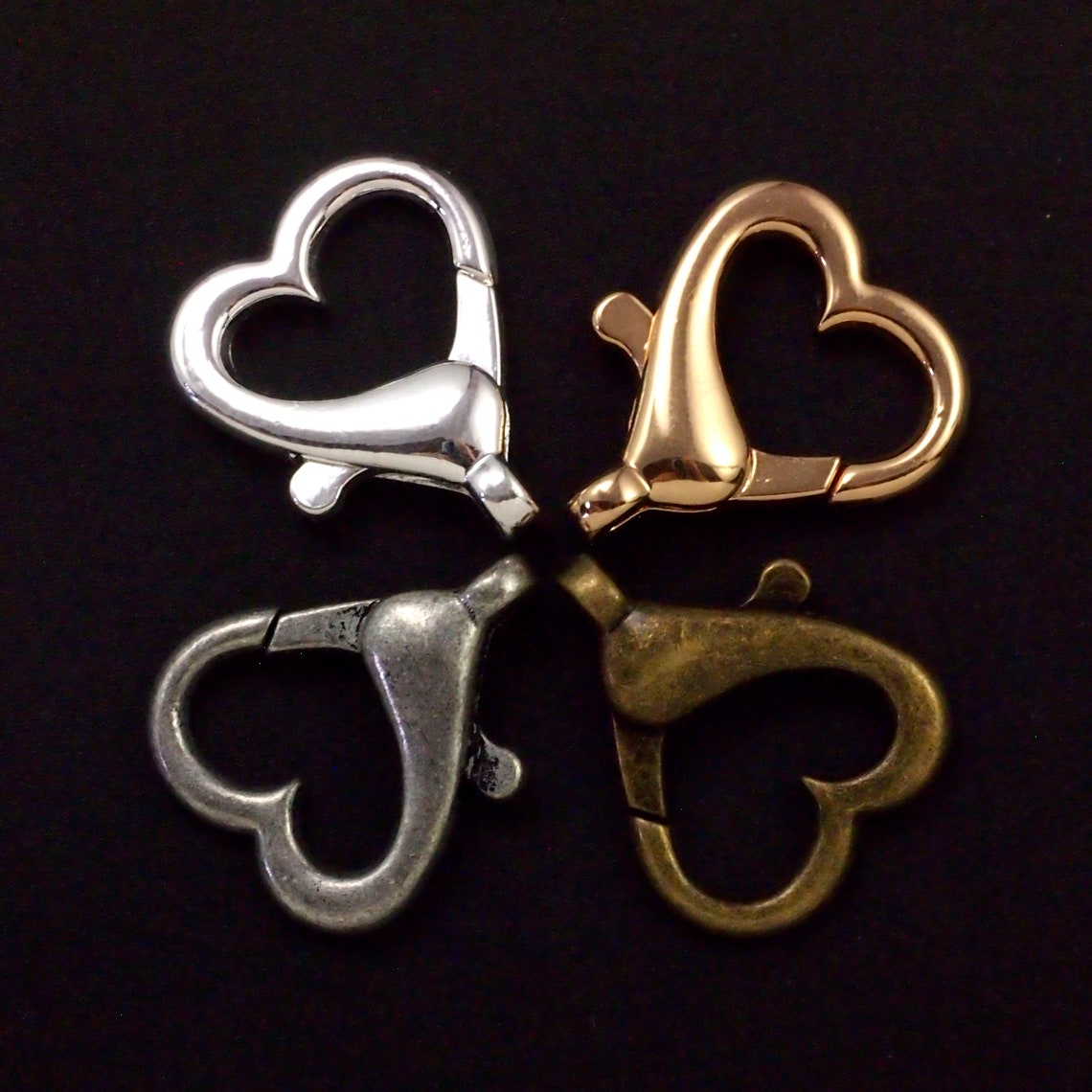 1 Oversized Heart Lobster Clasp 22mm X 22mm Best Etsy