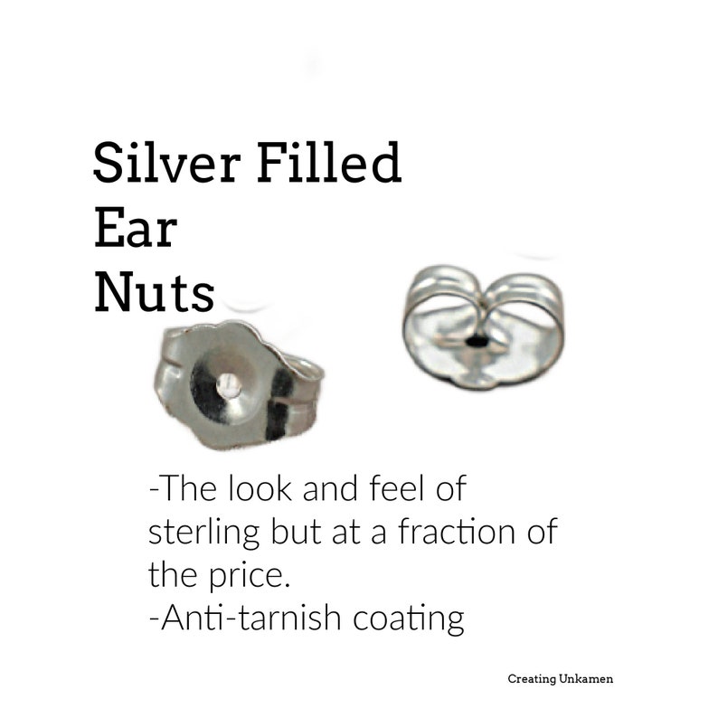2 Pair Sterling Silver Filled Ear Nuts image 1