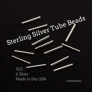 Sterling Silver Tube Beads in 3mm, 4mm, 5mm, 6mm, 10mm - Made in the USA