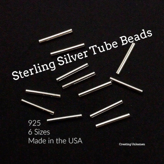 Sterling Silver Tube Beads in 3mm, 4mm, 5mm, 6mm, 10mm - Made in the USA