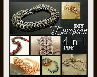 PDF European 4 in 1 Chainmaille Jewelry Tutorial