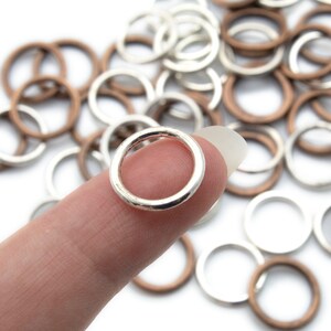 50 14 gauge 14mm OD Soldered Closed Jump Rings Silver Plate or Antique Copper Best Commercially Made 100% Guarantee image 8