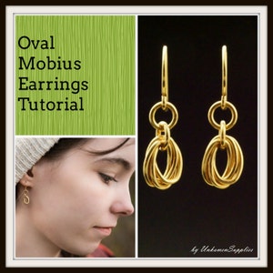 PDF Oval Mobius Earring Tutorial - Beginner Chainmaille Jewelry