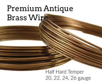 Wire Premium Antique messingfarbenen Halb Hart Nicht Anlaufen - Sie Wählen Gauge 20, 22, 24, 26 - 100% Garantie