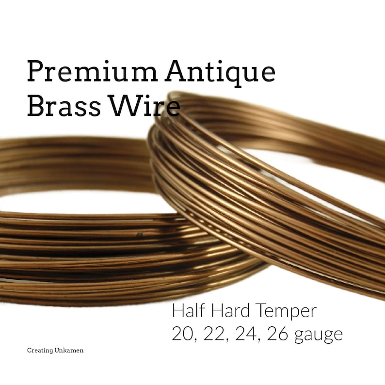 Wire Premium Antique Brass Colored Half Hard Non Tarnish You Pick Gauge 20, 22, 24, 26 100% Guarantee image 1