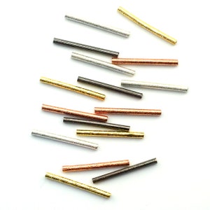 Tube Beads 4 - 30mm Long Textured Copper, Silver, Gold and Gunmetal