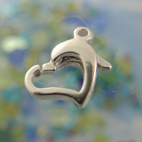 1 Heart Lobster Clasp - Sterling Silver - Looks Great AND Works