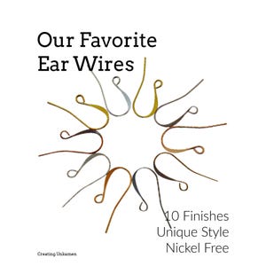 18 Pairs Slope Ear Wires - Gold, Silver, Rose Gold, Antique Silver, Antique Gold, Copper, Antique Copper, Gunmetal, Bright Silver, Steel