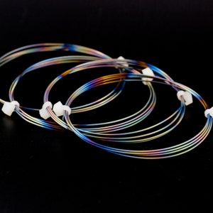 Peacock Rainbow Anodized Titanium Wire - Pure  Surgical Grade 1 - Gauge 12, 14, 16, 18, 20, 22, 24