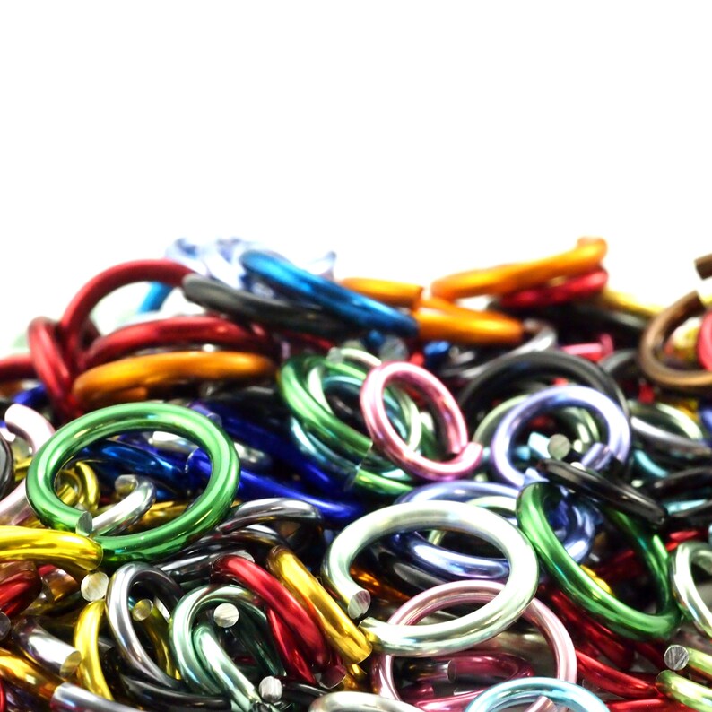 Anodized Aluminum Jump Ring Sample Pack ALL Gauges and Etsy
