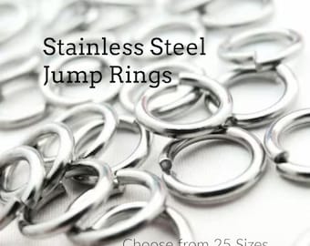 Stainless Steel Jump Rings 22, 20, 19, and 18 Gauge - You Pick the Size - 3mm to 12mm OD  Best Commercially Made - 100% Guarantee